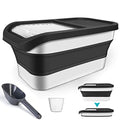  YECERCAN Dog Food Storage Container, Pet Food Container With Removable Sliding Lid, 10-13lb Collapsible Dog Food Bin With Scoop For Pets Food/Rice/Flour/Cereals Storage