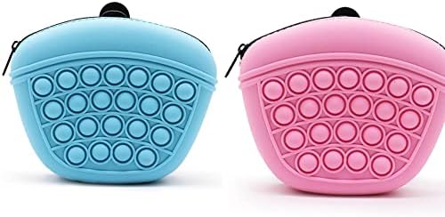 GAVIK 2pcs Silicone Dog Treat Pouch,Training Treat Pouch With Clip,Pet Treat Holder Hands Free For Wet Dry Food,Small Portable Silicone Puppy Treat Pouch