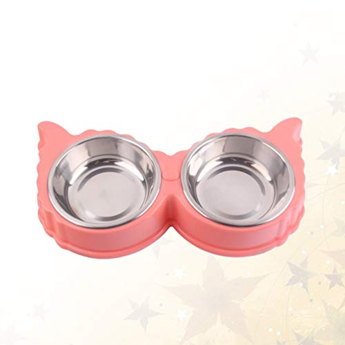  POPETPOP Portable Dog Bowl Portable Dog Bowl Puppy Dog Food Pet Feeder Stainless Steel Double Bowl Food Water Feeding Basin Tray For Pet Dog Cat () Portable Dog Bowl Metal Dog Bowls Metal Dog Bowls