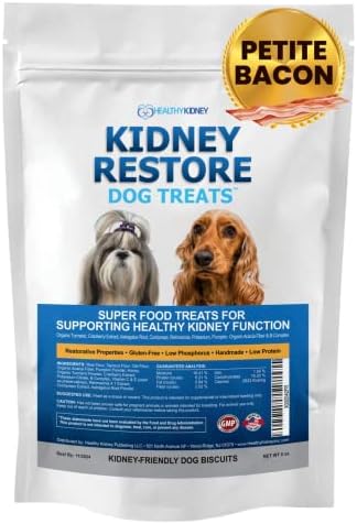  Kidney Restore Bacon Flavor Dog Treats: Low Protein Dog Treats For Kidney Health. Kidney Dog Treats For Kidney Function For Dogs. Renal Friendly Low Protein