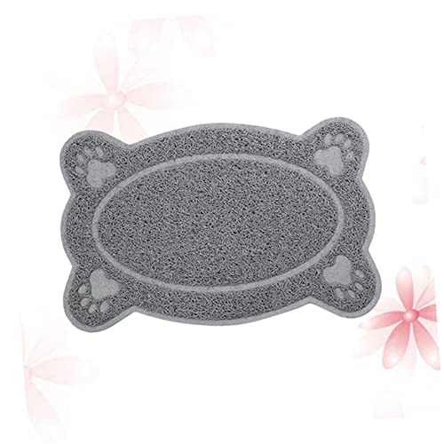  Silicone Table Mats 2pcs Non Skid Rug Cat Litter Rug Dog Cat Bowl Mat Cat Placemat Dog Indoor Mat Dog Feeding Tablemat Pet Dog Carpet Food Trash Can Grey Cat Mat
