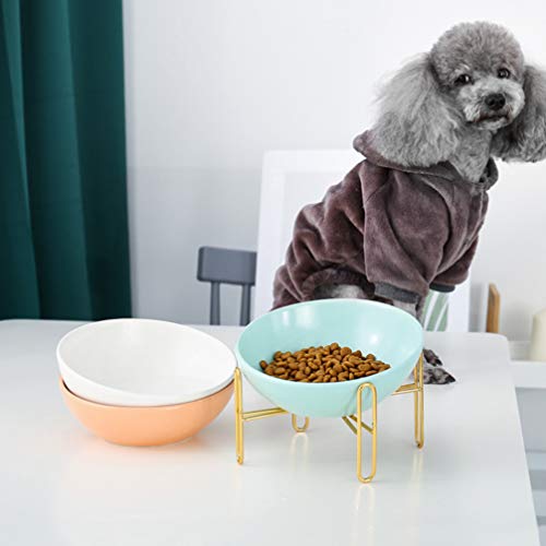  Balacoo Ceramic Water Bowl Ceramic Pet Food Bowl Cat Feeding Dishes With Stand Elevated Cat Bowl For Protective Cat Dog Neck Water Feeder Bowl (15X15CM 300ML) Ceramic Cat Bowls
