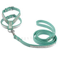  DOILNXH Suede Rhinestone Dog Harness And Leash Set Soft Diamante Pet Harness And Lead Step In For Small Medium Dogs Chihuahua Yorkshire Blue M