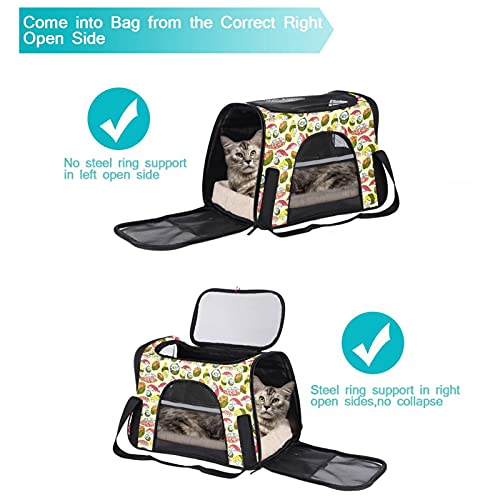  Pet Carrier Cute Sushi Japanese Food Soft-Sided Pet Travel Carriers For Cats,Dogs Puppy Comfort Portable Foldable Pet Bag Airline Approved
