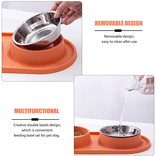  Hemobllo Pet Slow Food Bowl Choking Double Bowl Small Cats And Dogs Feeding Bowl
