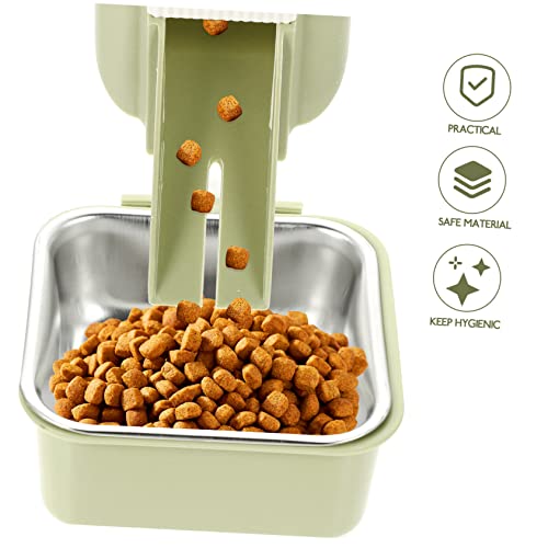  1 Set Steel Green Reusable Cat Automatic Pigs Bowls Rat Food Dog Accessories Hamster Rabbits Bottle Animal Pet Ferrets Parrots Hanging Cats Container Nuts Cage Feeder Household