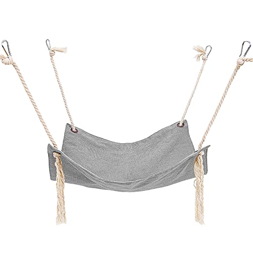 GENERIC Cat Hammocks Bed Pet Cage Hammocks Hanging Soft Pet Bed Pet Supplies For Dogs Bowls (Grey, One Size)