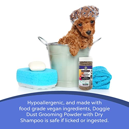  Doggie Dust Colored Grooming Powder With Dry Shampoo For Easy Brushing Of Dog Mats And Tangles, White 8oz