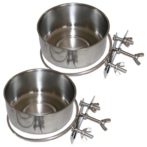  Mipcase 6 Pcs Feeder Metal Bird Feeder In House Bird Feeder Metal Dog Bowl Bird Cage Mount Bowl Water Bowl For Parakeet Bird Food Container Bird Feeder For Cage Feeding Basin For Bird Pet