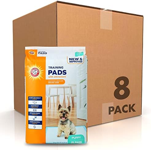  Arm & Hammer For Dogs Training Pads For Stay-at-Home Dogs | New & Improved Super Absorbent, Leak-Proof, Odor Control Quilted Dog Training Pads With Baking Soda | 75 Count Wee Wee Pads,White