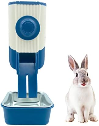  MUYG Rabbit Hanging Automatic Feeder Pets Food Bowl For Cages Pet Cage Gravity Feeder Bunny Removable​ Food Dispense For Small Animals Puppies Chinchilla (Green)