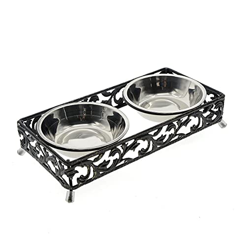  Saim Dog Bowls With Stand Stainless Steel Raised Food And Water Bowl For Small Pet Elevated Food And Water Feeder