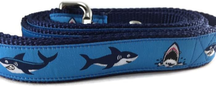  Ocean Dog Collar, Caninedesign, Quick Release Buckle, 1 Inch Wide, Adjustable, Nylon, Medium And Large (Sharks, Large 15-22")