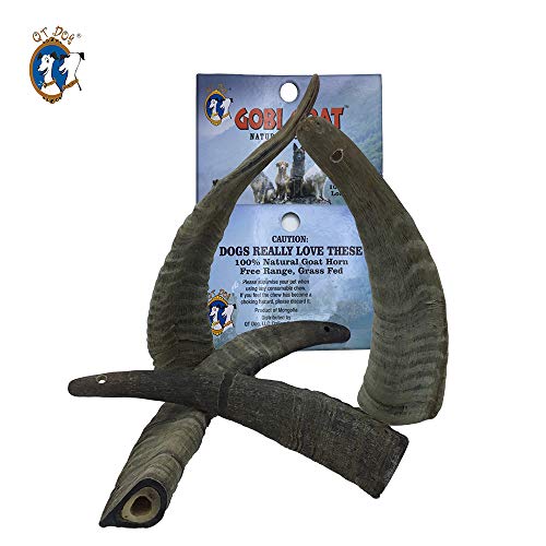  4 Pack Of Gobi Goat Horns Small Long Lasting 100% Natural Gobi Desert Goat Horn Dog Chews With Marrow