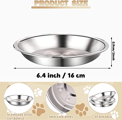  24 Pcs Stainless Steel Cat Bowls Shallow Pet Dish Food Replacement Whisker Relief Cat Water Dish For Small Dogs And Cats