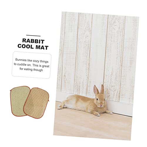  Iplusmile 4 Pcs Rabbit Mat Small Dog Chew Toys Chinchilla Bedding Toys For Kittens Rabbit Bed Cat Summer Mat Pet Bedding Cooling Grass Mat Cool Bed Manual Grass And Vines Chew Toys