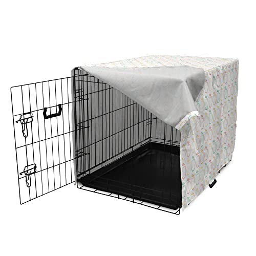  Lunarable Fruit Dog Crate Cover, Natural Theme Colorful Abstract Ripe Apples Motifs Organic Foods, Easy To Use Pet Kennel Cover For Small Dogs Puppies Kittens, 48 Inch, White Multicolor