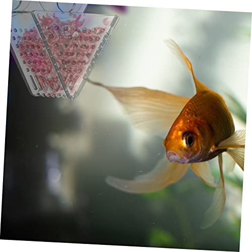  NOGRAX 2 Pcs Double Tool Dispenser Red For Glass Worms Bait Useful Feeder V- Shrimp Aquarium Food Acrylic With Tank Cone Aquariums Cup Shaped Live Brine Worm Fish Feeding Feeder (Color : Transparent
