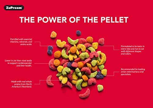  ZuPreem FruitBlend Flavor Pellets Bird Food For Parrots And Conures, 35 Lb - Daily Blend Made In USA For Caiques, African Greys, Senegals, Amazons, Eclectus, Small Cockatoos