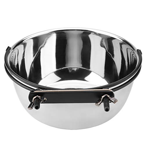  Haokaini Pets Feeder Bowl,Stainless Steel Small Cats Dogs Relief Transparent Stand Base Anti-Skid Raised Pets Food Water Dish