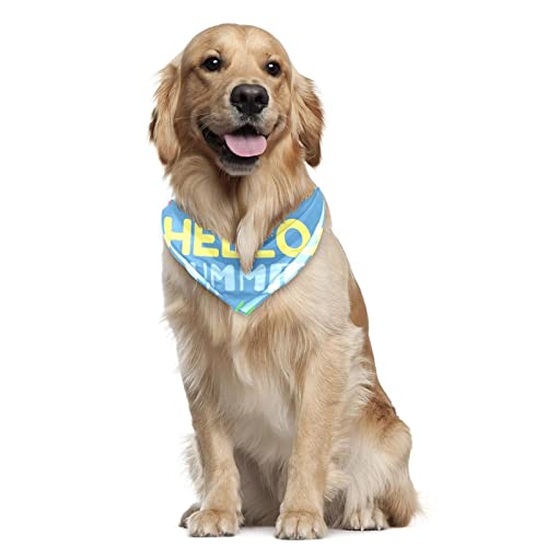 2 Pack Adjustable Dog Bandana,Soft Washable Triangle Bib Hello Summer Cute Food Ice Cream Pineapple Kerchief Scarfs For Small Medium Large Dogs And Cats