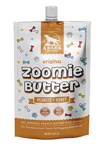  Lick Mat & Zoomie Butter Original Dog Peanut Butter Squeeze Pack (2 Pack + Spatula Included) Slow Feeder, Travel Friendly, Easy To Squeeze