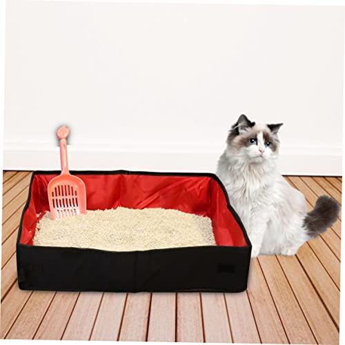  POPETPOP Cat Food Bowl Cat Litter Bowl Foldable Cat Litter Box Portable Litter Box Travel Valet Tray Cat Toilet Litter Tray Portable Cat Litter Tray Cat Toilet Box Cat Basin Cat Bowl Kitten