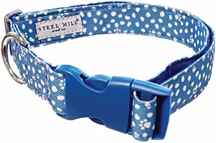  Steel Mill & Co Adjustable Dog Collar With Quick Release Buckle, Heavy Duty Canvas, Cute Floral Dog Collars For Medium And Large Dogs, Summer Garden