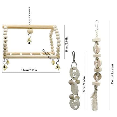  JYDQM 7pcs Bird Toys Cockatiel Parrot Toys And Accessories Budgie Perch Stand Parkiet Speelgoed Vogelspeelgoed