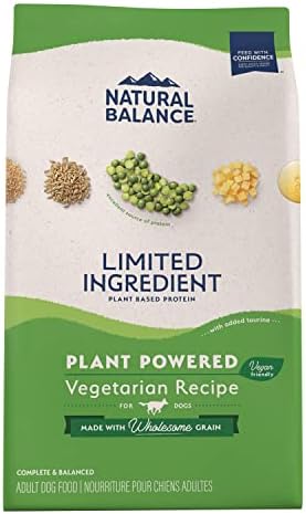  Natural Balance Limited Ingredient Adult Dry Dog Food With Vegan Plant Based Protein And Healthy Grains, Vegetarian Recipe, 12 Pound (Pack Of 1)