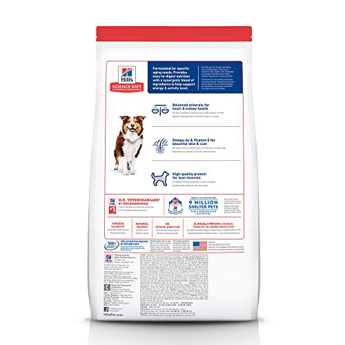  Hill's Science Diet Dry Dog Food, Adult 7+ For Senior Dogs, Chicken Meal, Barley & Brown Rice Recipe, 15 Lb. Bag