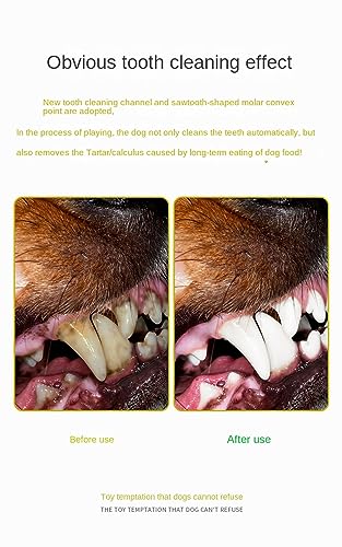  MeDapi Dog Toothbrush, Dog Teeth Cleaning Stick, Dog Teeth Grinding Stick, Food Leakage Device, Chewing-Resistant Pet Supplies, Pet Toys Yellow