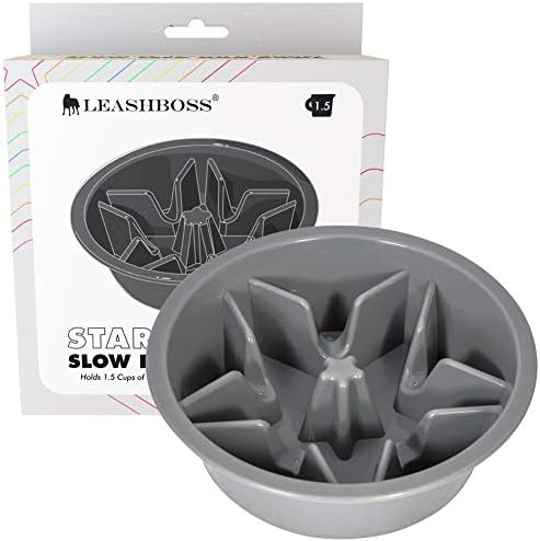  Leashboss Slow Feeder Dog Bowls - Cup Maze Puzzle Food Bowl With Feeder Holes, Fits Into Elevated Pet Feeders - Slow Eating For Large, Medium & Small Sized Breeds (2 Cup - 7.5-8 Inch Feeder Holes)