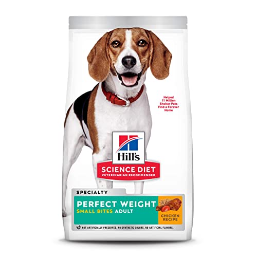 Hill's Science Diet Adult Perfect Weight Small Bites Dry Dog Food, Chicken Recipe, 25 Lb. Bag