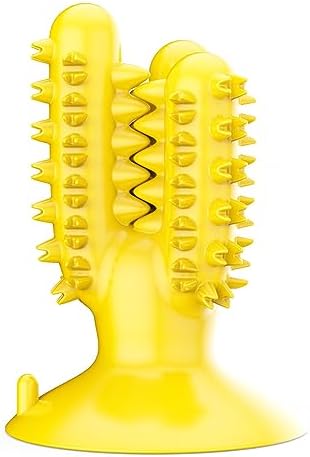  MeDapi Dog Toothbrush, Dog Teeth Cleaning Stick, Dog Teeth Grinding Stick, Food Leakage Device, Chewing-Resistant Pet Supplies, Pet Toys Yellow