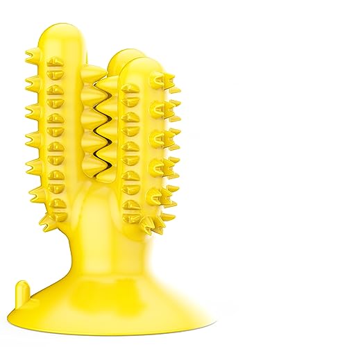  MeDapi Dog Toothbrush, Dog Teeth Cleaning Stick, Dog Teeth Grinding Stick, Food Leakage Device, Chewing-Resistant Pet Supplies, Pet Toys Yellow