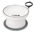  Large Elevated Cat Food Bowl,Raised Dog Bowl,Ceramic Raised Deep Water Bowl For Cats & Dogs,Stress Free Food Feeding Dish,Whisker Fatigue,Anti Vomiting,Non Tipping (Fishbone)