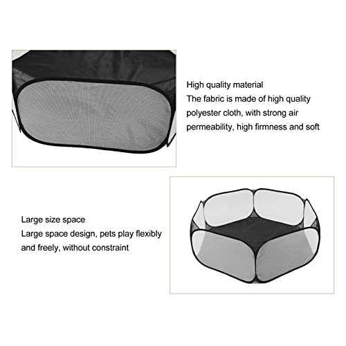  Small Animal Playpen, Breathable Foldable Small Pet Cage Tent For Outdoor Indoor Guinea Pig Rabbits Hamster Chinchillas Hedgehogs Black