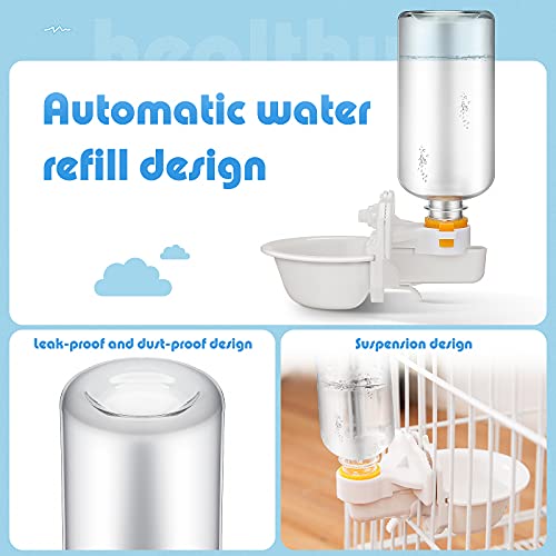  Riakrum 2 Pieces Dog Water Bottle For Crate 17oz Anti-Overflow Pet Cage Water Dispenser Automatic Hanging Cage Bottle For Small Dogs Cats Bunny Ferret Small Animals Crate Kennel Cage, 2 Colors