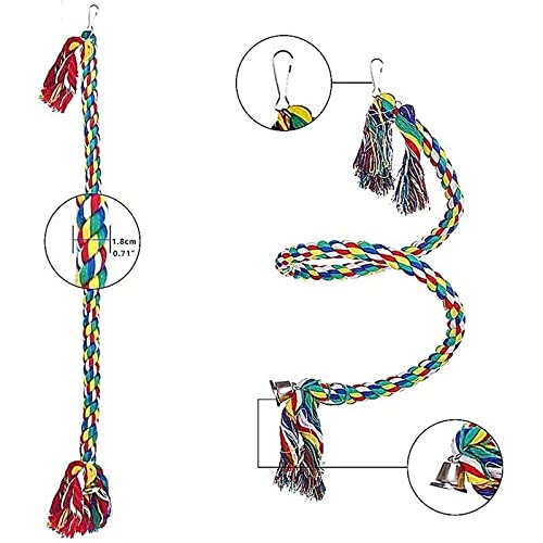  JYDQM 3Pcs/Set Pet Bird Toys Parrot Chew Grinding Claw Stand Perches Cage Cockatiel Parakeet Hanging Toy Parrot Rope