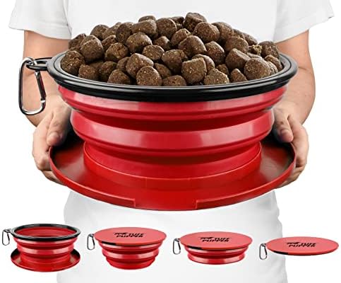  Tuff Pupper SuperBigSlurp - Collapsible Dog Bowls | Convenient Dog Travel Bowls W/Storage Lid | Keeps Pups Hydrated And Full | Portable Dog Water Bowls & Large Travel Bowls For Pets | Patent Pending