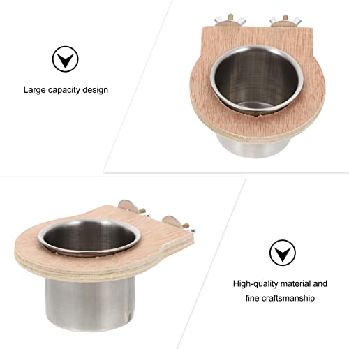  POPETPOP Glasses Bird Cage Bird Parrot Feeding Cups Bowls: Stainless Steel Food Water Bowls Dish For Small Animal Chinchilla Ferret Cockatiel Conure 2pcs Stainless Steel Drinking Food Containers