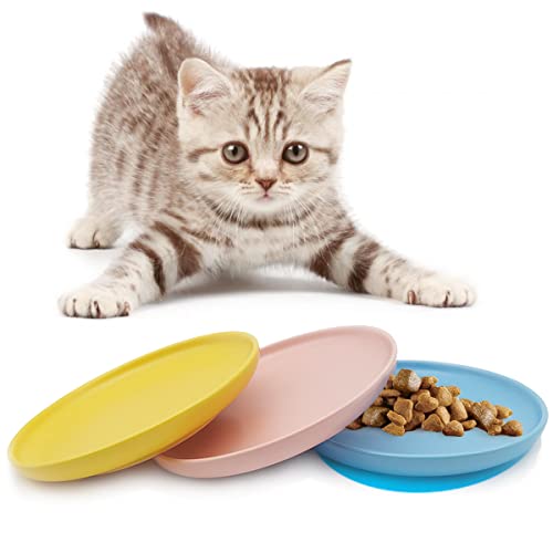  NIXBYO Cat Bowls,Ceramic Cat Dish For Food And Water - Wide And Shallow Design To Prevent Whisker Fatigue In Kittens And Cats, Suitable For Dogs Too - Includes 6" Flat Bowl For Cat Food