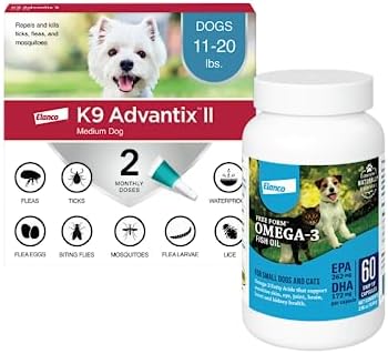 K9 Advantix II Medium Dog Vet-Recommended Flea, Tick & Mosquito Treatment & Prevention | Dogs 11-20 Lbs. | 2-Mo Supply