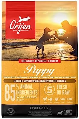  ORIJEN Puppy Dry Dog Food, Grain Free Dry Dog Food For Puppies, Fresh Or Raw Ingredients, 4.5lb