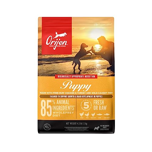  ORIJEN Puppy Dry Dog Food, Grain Free Dry Dog Food For Puppies, Fresh Or Raw Ingredients, 4.5lb