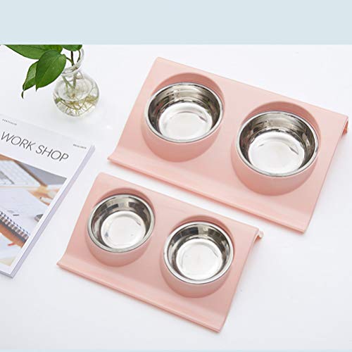  Balacoo Stainless Steel Container Stainless Steel High Base Bowl Cat Bowl Dog Water Bowl No-Spill Pet Water Bowl Slow Water Feeder Dispenser Feeder Bowl For Pets Ceramic Cat Bowl