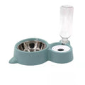  Pet Cat Food Bowl Dog Food Bowl Automatic Water Feeder Small And Medium-Sized Pet Bowl Stainless Steel Rice Bowl Pet Supplies (Blue)