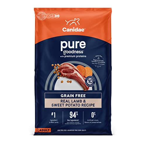  Canidae PURE Limited Ingredient Premium Adult Dry Dog Food, Lamb And Pea Recipe, 12 Pounds, Grain Free