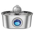  Nestsplus Cat Water Fountain,3.2L/108oz Stainless Steel Automatic Pet Water Fountain,Quiet Pump Dog Water Dispenser With LED Light,Dishwasher Safe,Water Level Window,3 Replacement Filters,for Cat/Dog